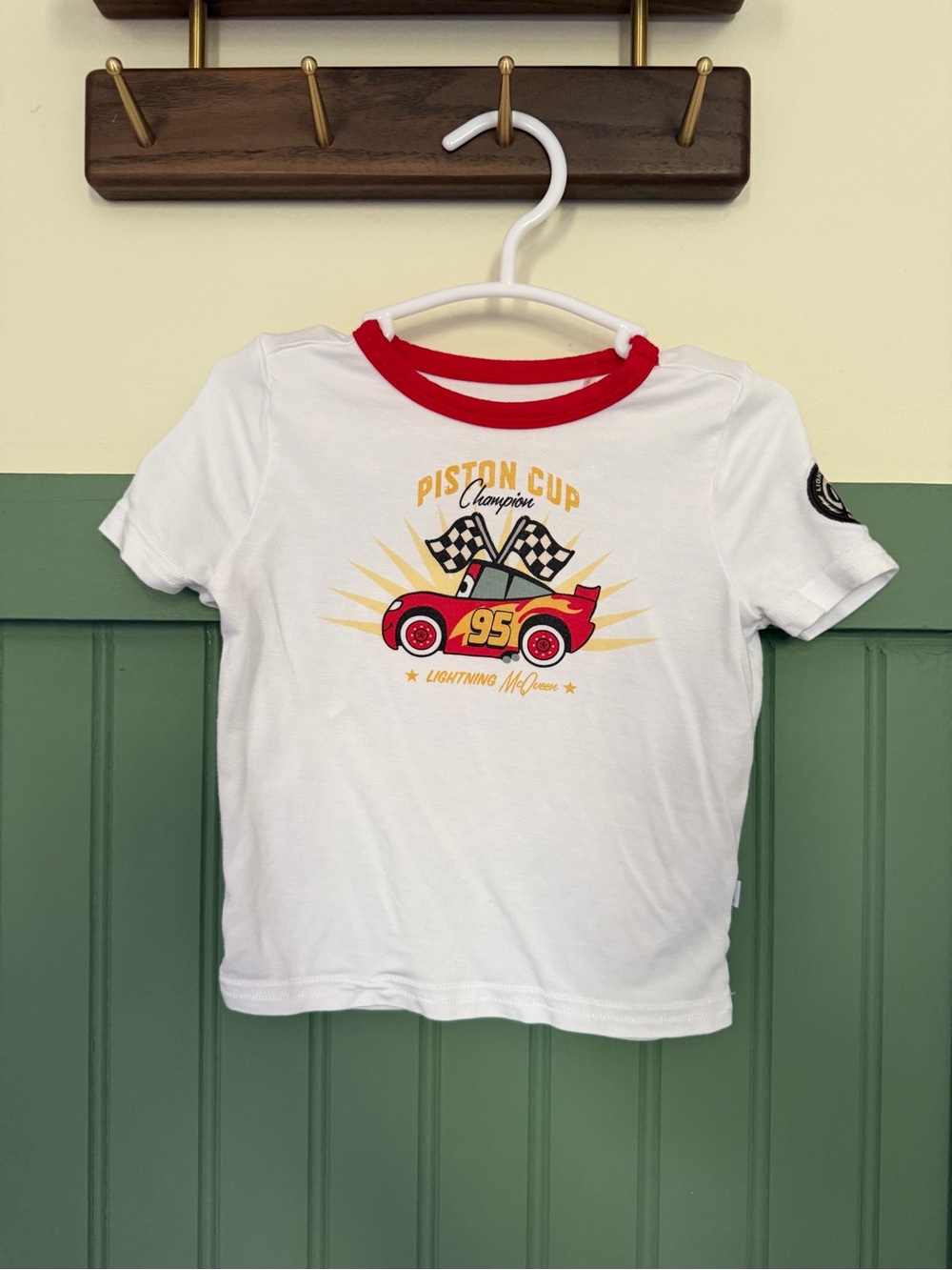 Little Sleepies Piston Cup Lightning McQueen White & Red Kids T‑Shirt 6-12M